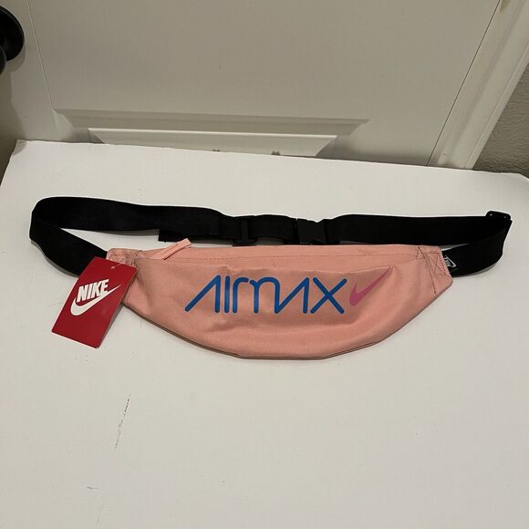 Nike Air Max Heritage Light Pink Logo Swoosh Spellout Fanny Belt Sling Bag NEW - Picture 2 of 11